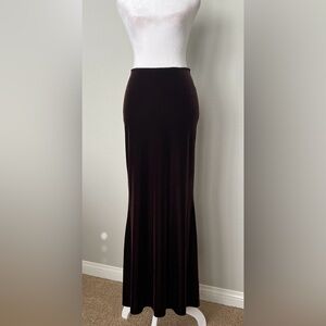 KJ Design Studio Dark Brown Vintage Velvet Maxi Skirt Size Small